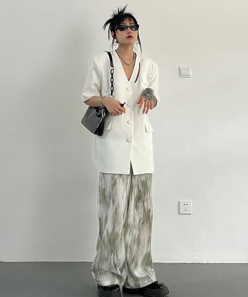 V-neck Short-sleeve Jacket